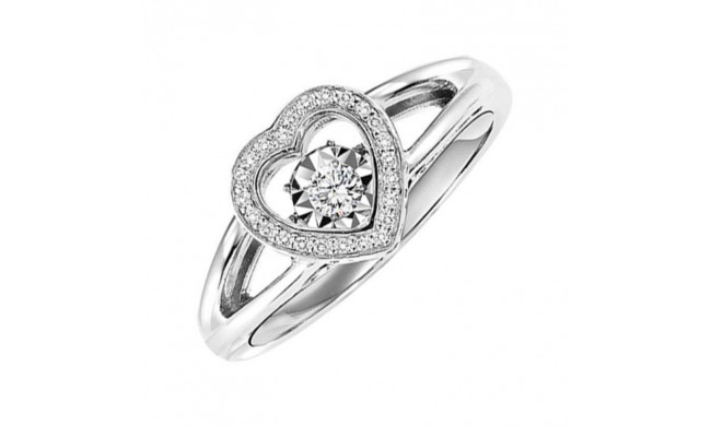 Gems One Silver (SLV 995) Diamond Rhythm Of Love Fashion Ring  - 1/8 ctw - ROL1169-SSWD