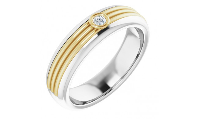 14K White & Yellow .06 CTW Diamond Men's Ring - 1233646018P