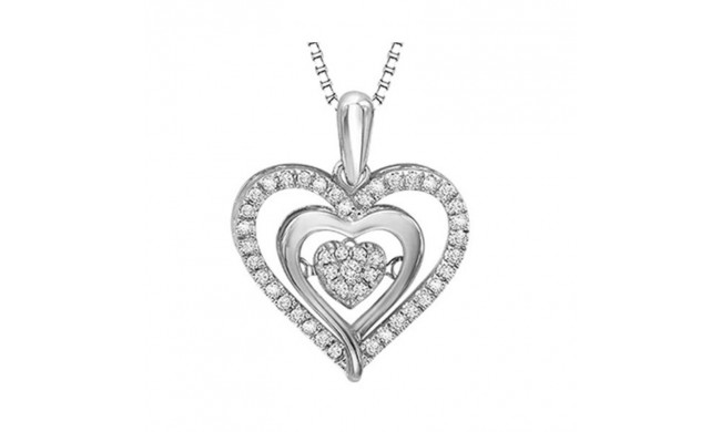 Gems One Silver (SLV 995) & Diamonds Stunning Neckwear Pendant - 1/5 ctw - ROL1058-SS1WC