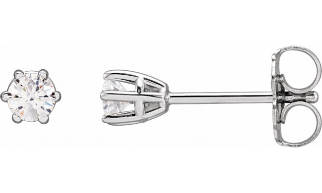 14K White 3 mm I3 1/5 CTW Diamond 6-Prong Wire Basket Earrings - 292366064P