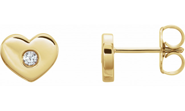14K Yellow .06 CTW Diamond Heart Earrings - 86336601P