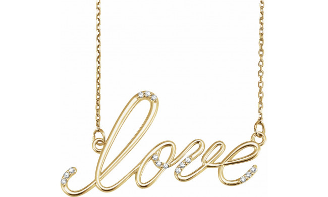 14K Yellow .08CTW Diamond Love Design 18 Necklace - 8550460003P