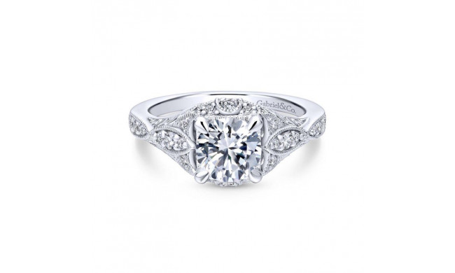 Gabriel & Co. 14k White Gold Victorian Halo Engagement Ring - ER12580R4W44JJ