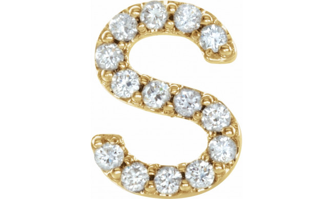 14K Yellow .05 CTW Diamond Single Initial S Earring - 867976096P