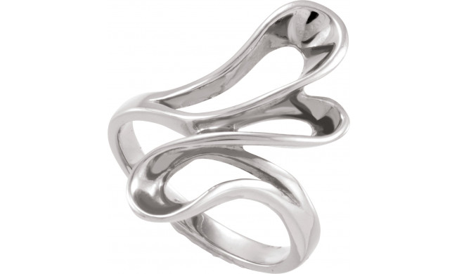 14K White Freeform Ring - 51856348P