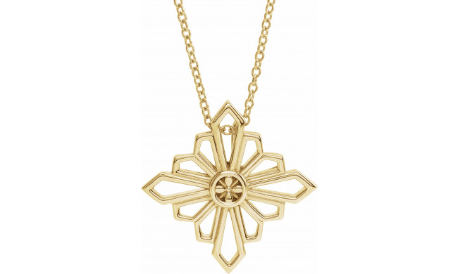 14K Yellow Vintage-Inspired Geometric 16-18 Necklace - 86984202P