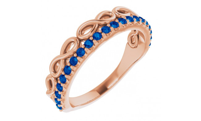 14K Rose Blue Sapphire Infinity-Inspired Stackable Ring - 72003602P