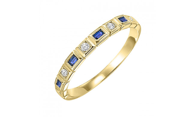 Gems One 14Kt Yellow Gold Diamond (1/12Ctw) & Sapphire (1/8 Ctw) Ring - FR1068-4YD