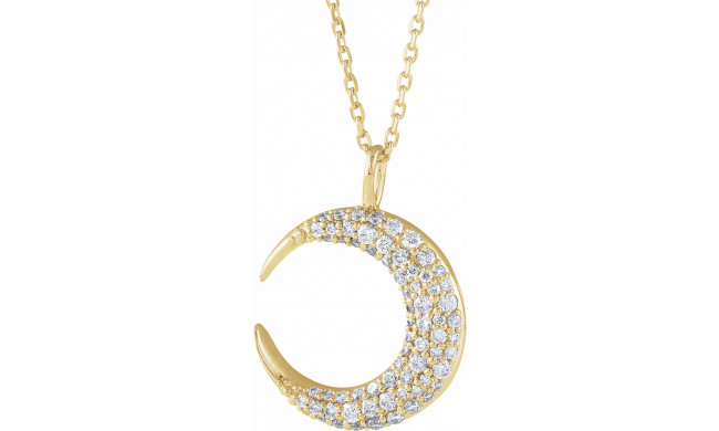 14K Yellow 1/3 CTW Diamond Crescent Moon 16-18 Necklace - 86692601P