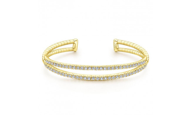 Gabriel & Co. 14k Yellow Gold Demure Diamond Bangle Bracelet - BG4008-65Y45JJ