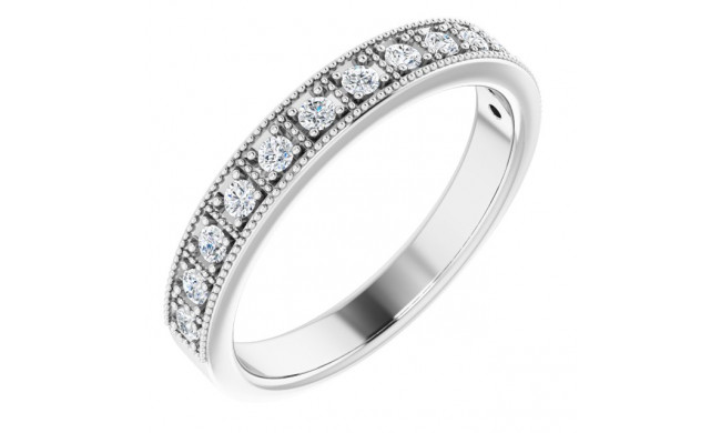 14K White 1/4 CTW Diamond Milgrain Anniversary Band - 123812600P