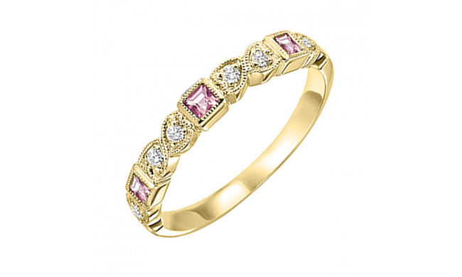 Gems One 14Kt Yellow Gold Diamond (1/12 Ctw) & Pink Tourmaline (1/6 Ctw) Ring - FR1229-4YD