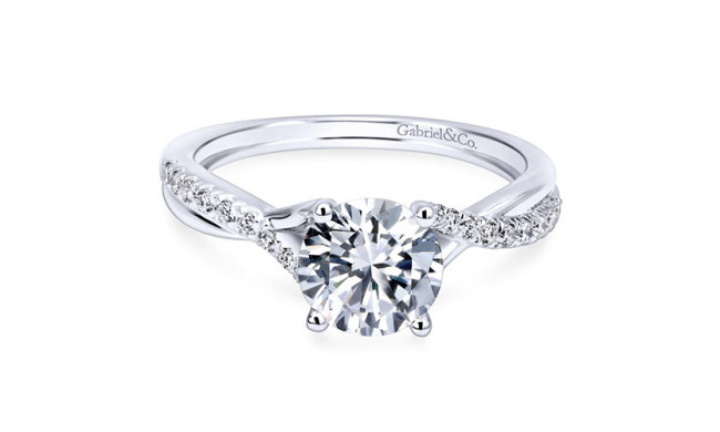 Gabriel & Co. 14k White Gold Contemporary Twisted Engagement Ring - ER11794R3W44JJ