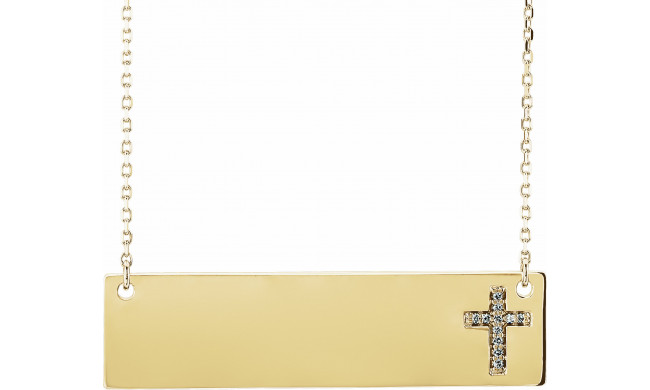 14K Yellow .03 CTW Diamond Cross 16-18 Necklace - 86530610P