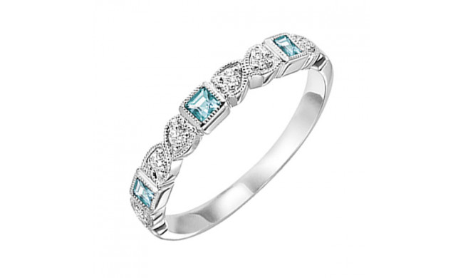Gems One 10Kt White Gold Diamond (1/10Ctw) & Blue Topaz (1/4 Ctw) Ring - FR1206-1WD