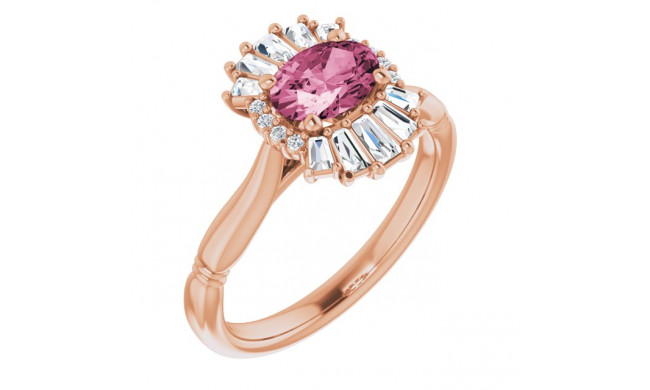 14K Rose Pink Tourmaline & 1/4 CTW Diamond Ring - 720846050P