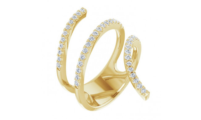 14K Yellow 1/2 CTW Diamond Spiral Wrap Ring - 65215260000P