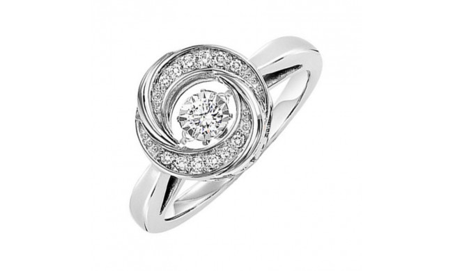 Gems One Silver (SLV 995) Diamond Rhythm Of Love Fashion Ring  - 1/10 ctw - ROL1174-SSWD