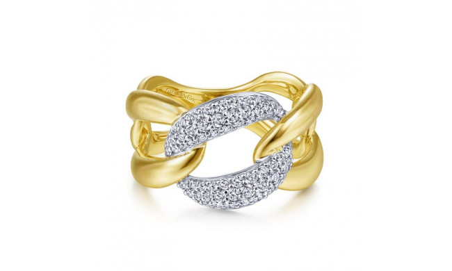 Gabriel & Co. 14k Two Tone Gold Contemporary Diamond Ring - LR51527M45JJ