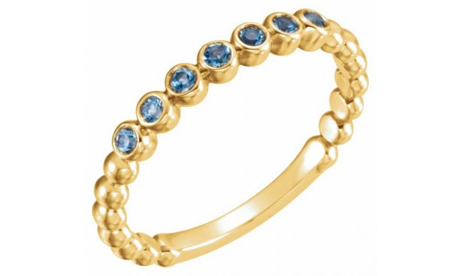 14K Yellow Aquamarine Stackable Ring - 71813601P