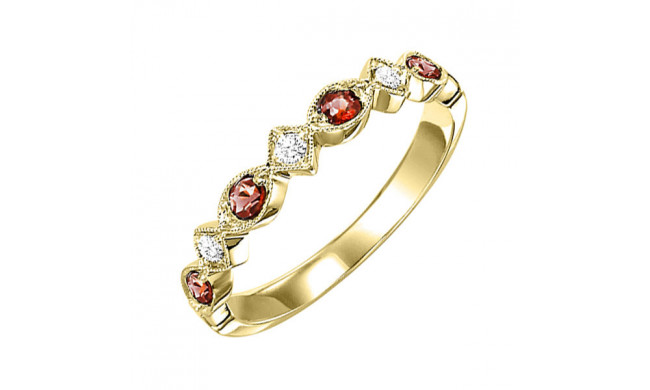 Gems One 10Kt Yellow Gold Diamond (1/20Ctw) & Garnet (1/6 Ctw) Ring - FR1213-1YD