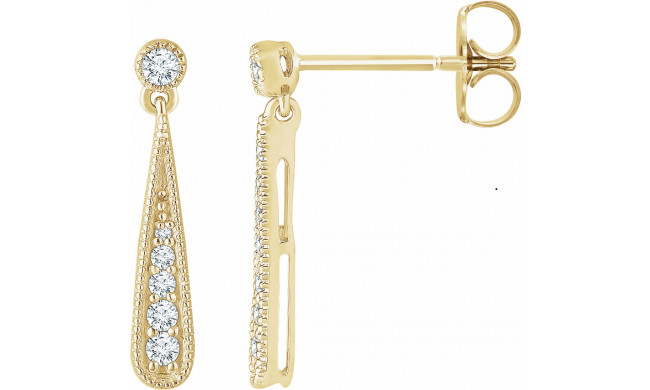 14K Yellow 1/6 CTW Diamond Teardrop Earrings - 65273160001P