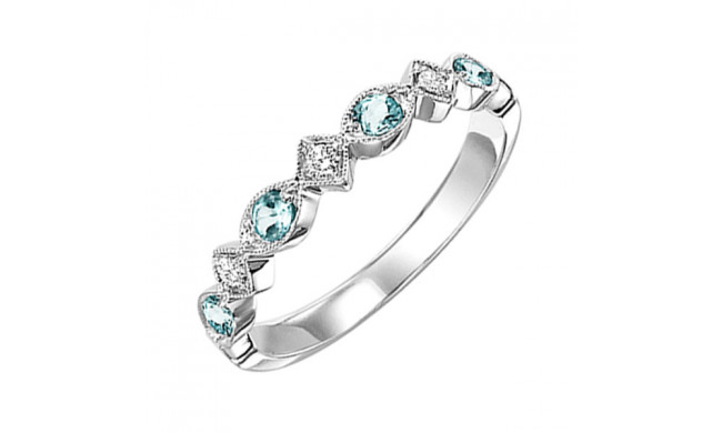 Gems One 10Kt White Gold Diamond (1/20Ctw) & Blue Topaz (1/6 Ctw) Ring - FR1212-1WD