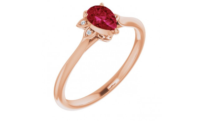 14K Rose Ruby & .015 CTW Diamond Ring - 720336002P