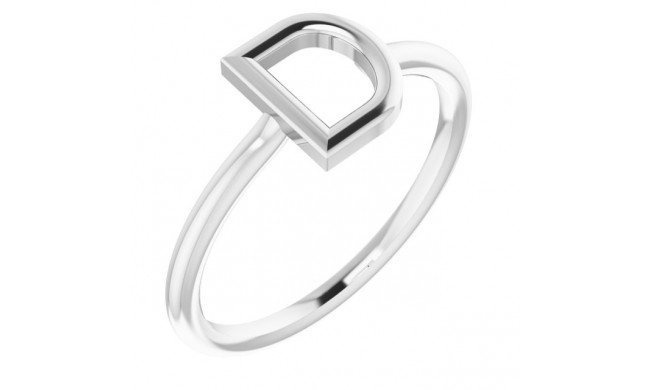 14K White Initial D Ring - 51895119P