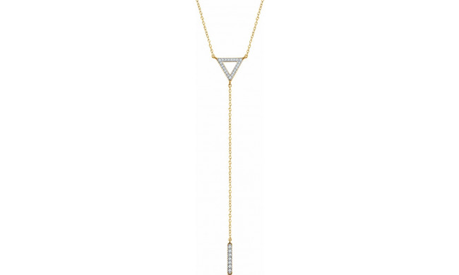 14K Yellow 1/6 CTW Diamond Triangle & Bar Y 16-18 Necklace - 65230060001P