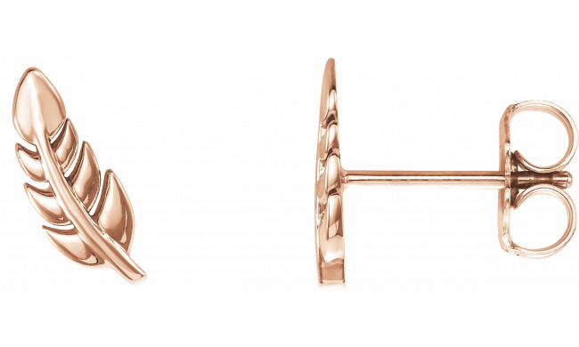 14K Rose Leaf Earrings - 86459607P