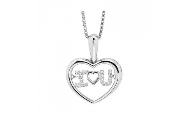 Gems One 10KT White Gold & Diamond Rhythm Of Love Neckwear Pendant  - 1/10 ctw - ROL1240-1WC