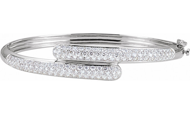 14K White 3 CTW Diamond Bangle Bracelet - 64208100344P