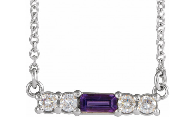 14K White Amethyst & 1/5 CTW Diamond 18 Necklace - 86838690P