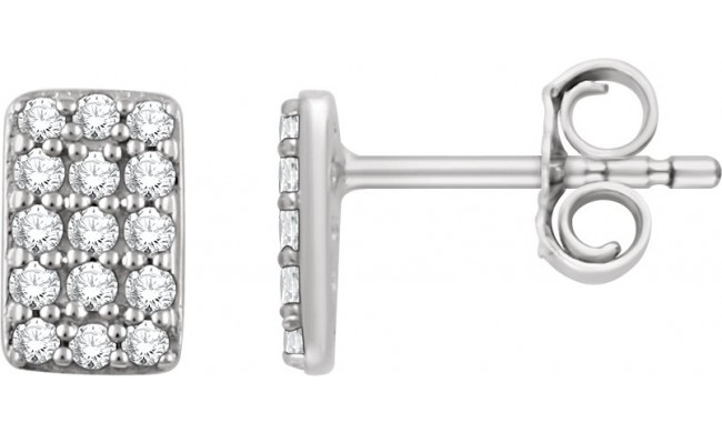 14K White 1/5 CTW Diamond Cluster Earrings - 65183760001P