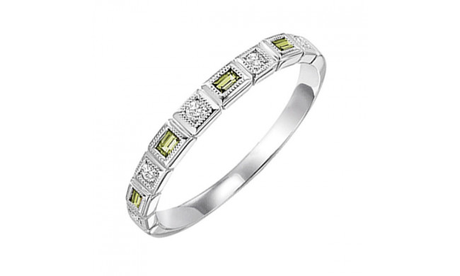 Gems One 10Kt White Gold Diamond (1/10Ctw) & Peridot (1/6 Ctw) Ring - FR1203-1WD