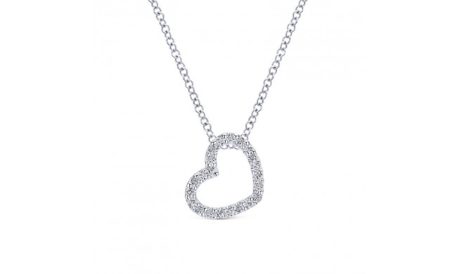Gabriel & Co. 14k White Gold Eternal Love Diamond Heart Necklace - NK2239W45JJ