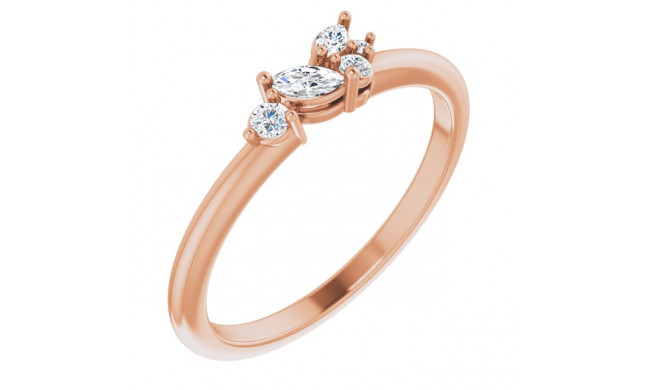 14K Rose 1/6 CTW Diamond Stackable Ring - 124079607P