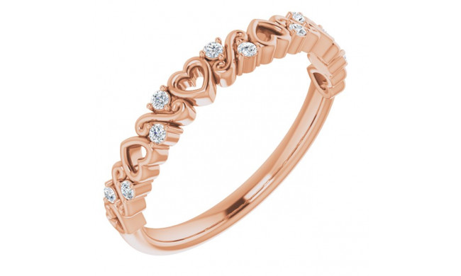 14K Rose .08 CTW Heart Diamond Anniversary Band - 124102602P