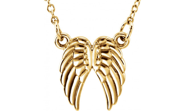 14K Yellow Tiny Poshu00ae Angel Wings 16-18 Necklace - 858001001P