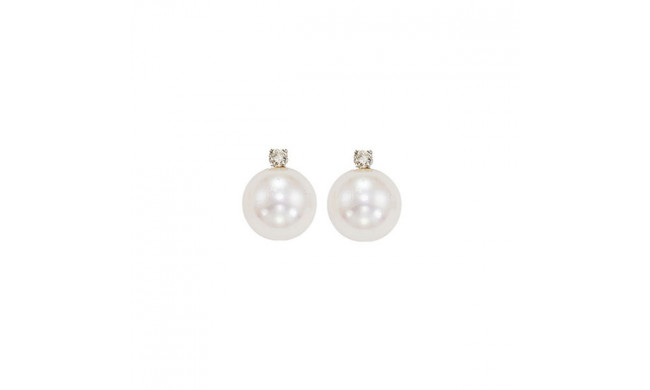 Gems One 14Kt White Gold Diamond (1/20Ctw) & Pearl (1 Ctw) Earring - PSD6.00AAA-4W