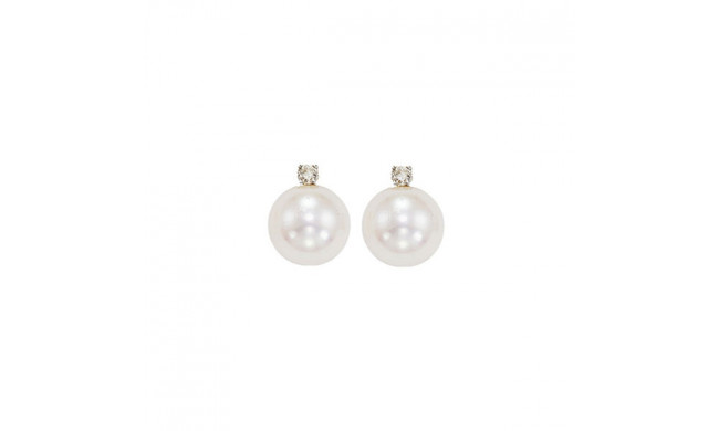 Gems One 14Kt White Gold Diamond (1/20Ctw) & Pearl (1 Ctw) Earring - PSD6.00AAA-4W