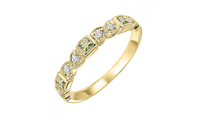 Gems One 14Kt Yellow Gold Diamond (1/10Ctw) & Peridot (1/6 Ctw) Ring - FR1233-4YD