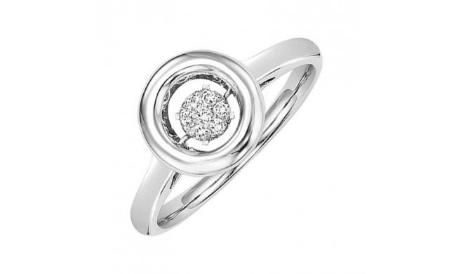 Gems One Silver (SLV 995) Diamond Rhythm Of Love Fashion Ring  - 1/10 ctw - ROL1173-SSWD