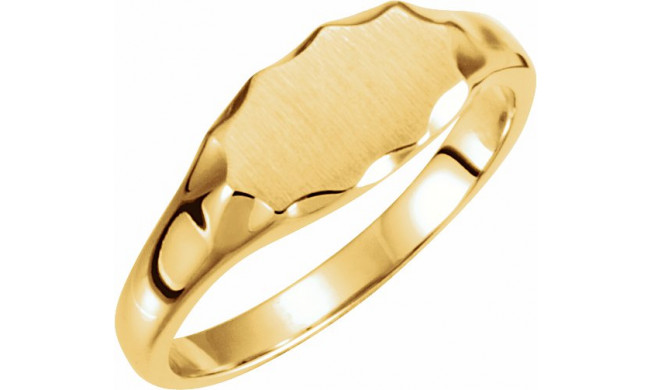 14K Yellow 11.2x6.7 mm Oval Signet Ring - 52026396P