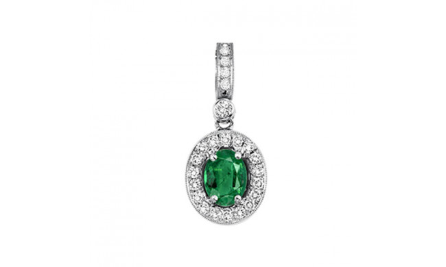 Gems One 14Kt White Gold Diamond (1/8Ctw) & Emerald (5/8 Ctw) Pendant - RPT710P-4WCE