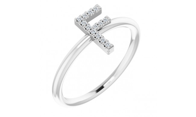 14K White .06 CTW Diamond Initial F Ring - 1238346025P