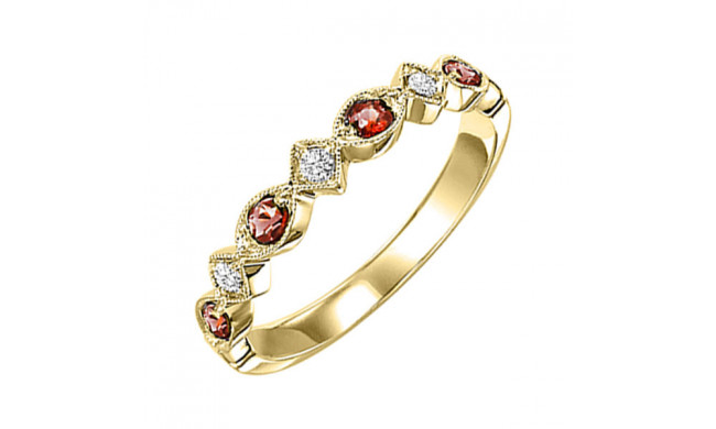 Gems One 14Kt Yellow Gold Diamond (1/20Ctw) & Garnet (1/6 Ctw) Ring - FR1237-4YD