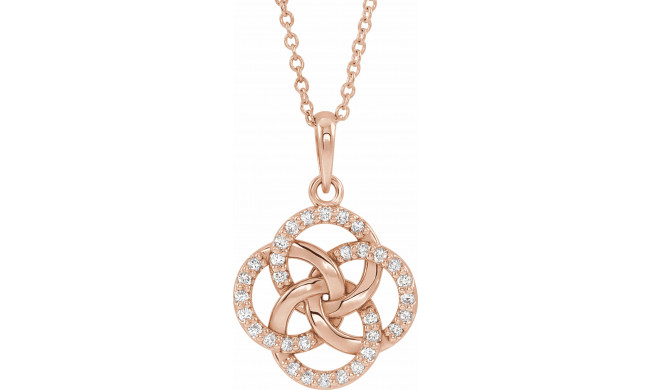 14K Rose 1/8 CTW Diamond Five-Fold Celtic Necklace - 86976607P