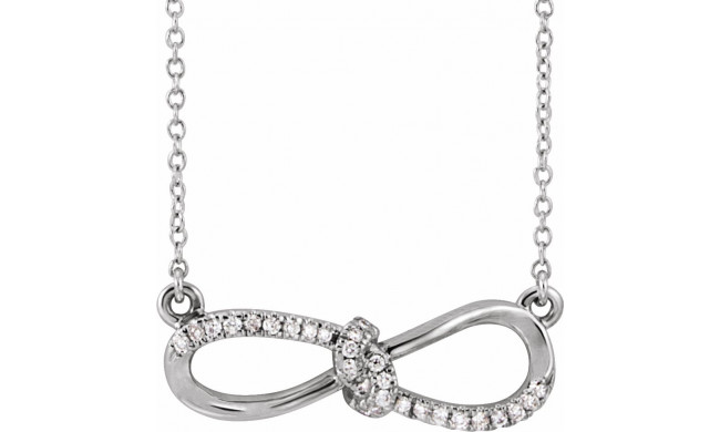 14K White 1/8 CTW Diamond Infinity-Inspired 18 Necklace - 65243860000P